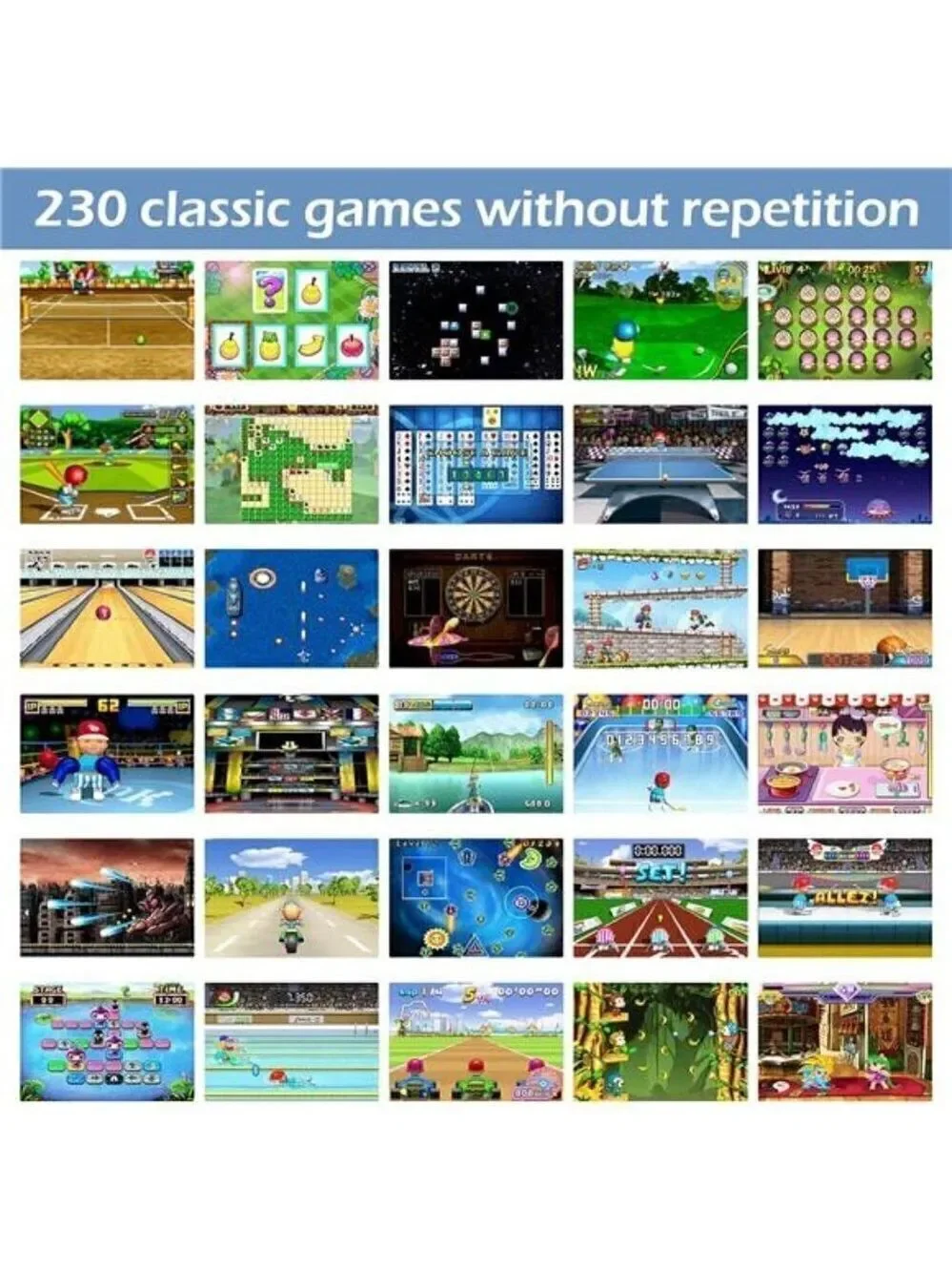 16 Bit Handheld 230 Games Console System Kids Adults Large Screen HD YELLOW NEW